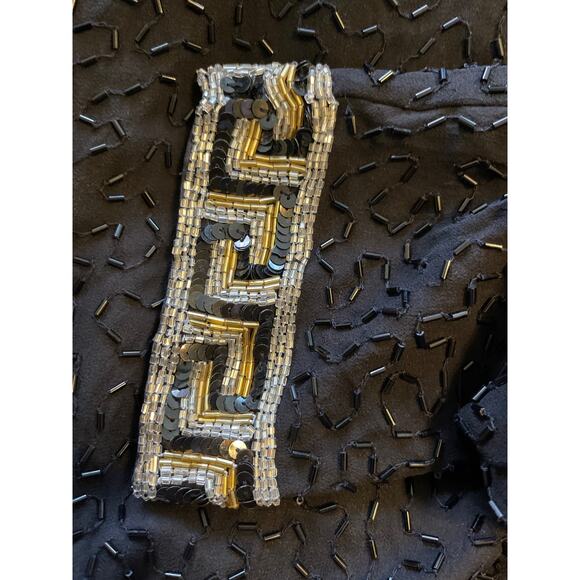 Talbots Vintage 80's Beaded Sequin Silk Jacket Black Women's Small - Picture 7 of 7